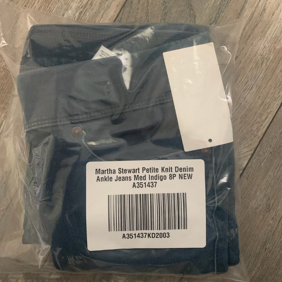 NWT MARTHA STEWART KNIT DENIM ANKLE JEANS MEDIUM INDIGO - Picture 12 of 16